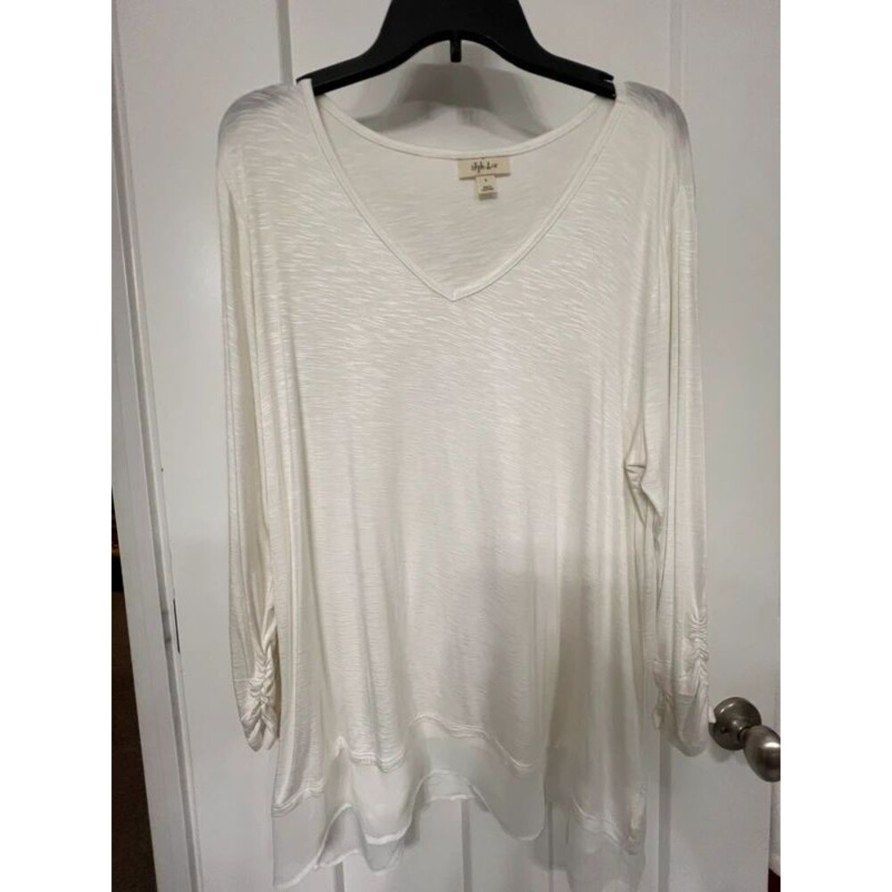 Style & Co White Long Sleeve Tunic Top – Size L